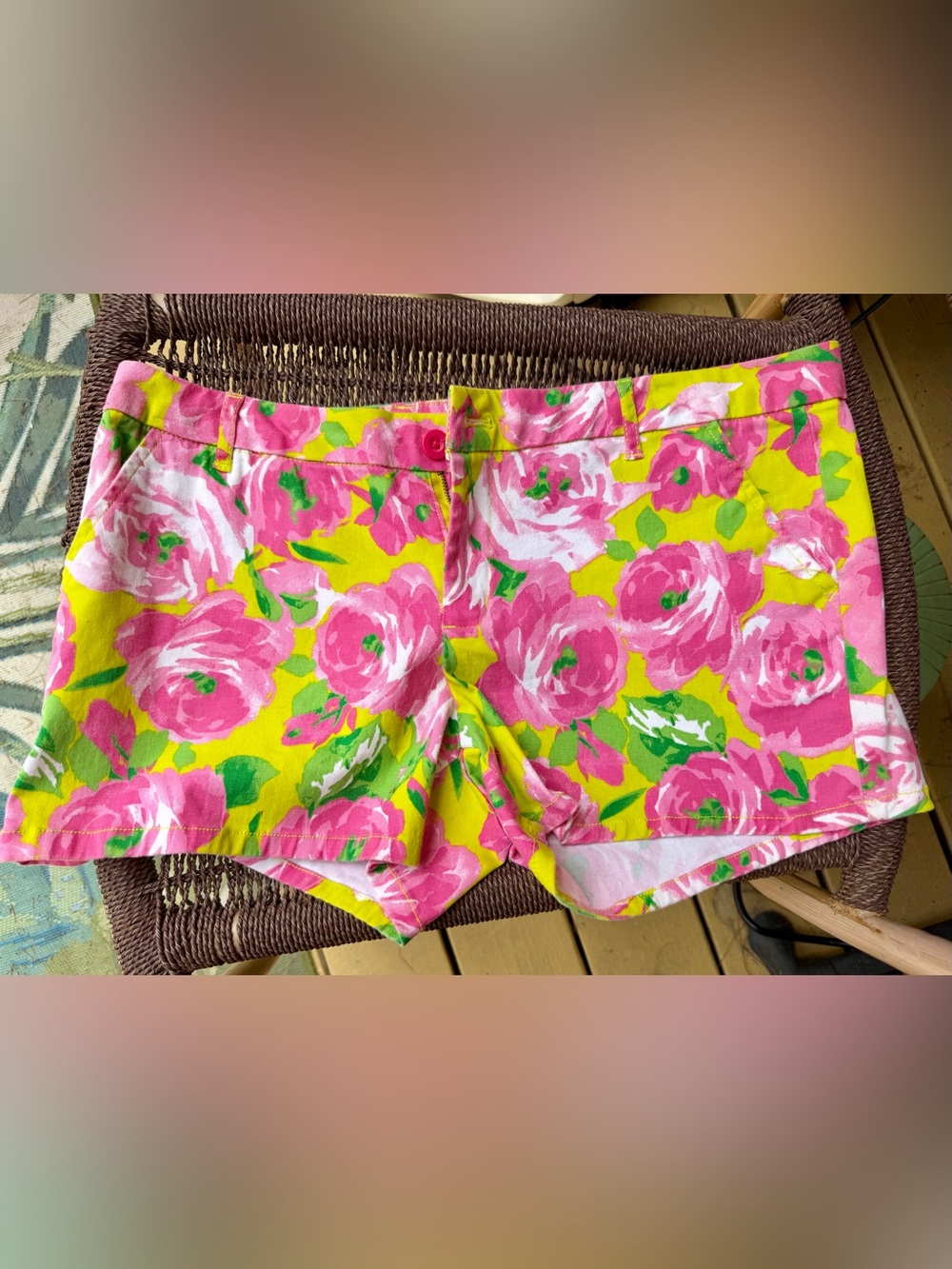 Be Bop Vibrant Floral Chino Shorts - Junior's Size 13 (Like New)